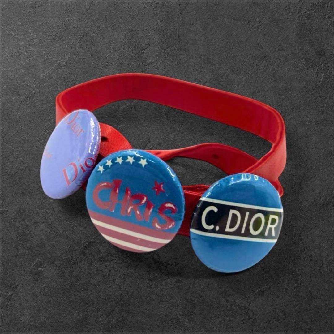 クリスチャンディオール 510 ブレスレット 缶バッジ ラムレザー