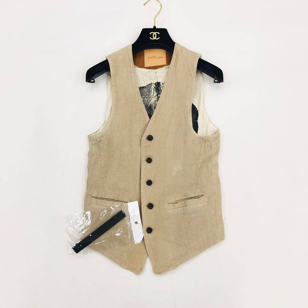 BACKLASH - 1439 BACKLASH バックラッシュ ベスト スカル 髑髏 牛革 麻