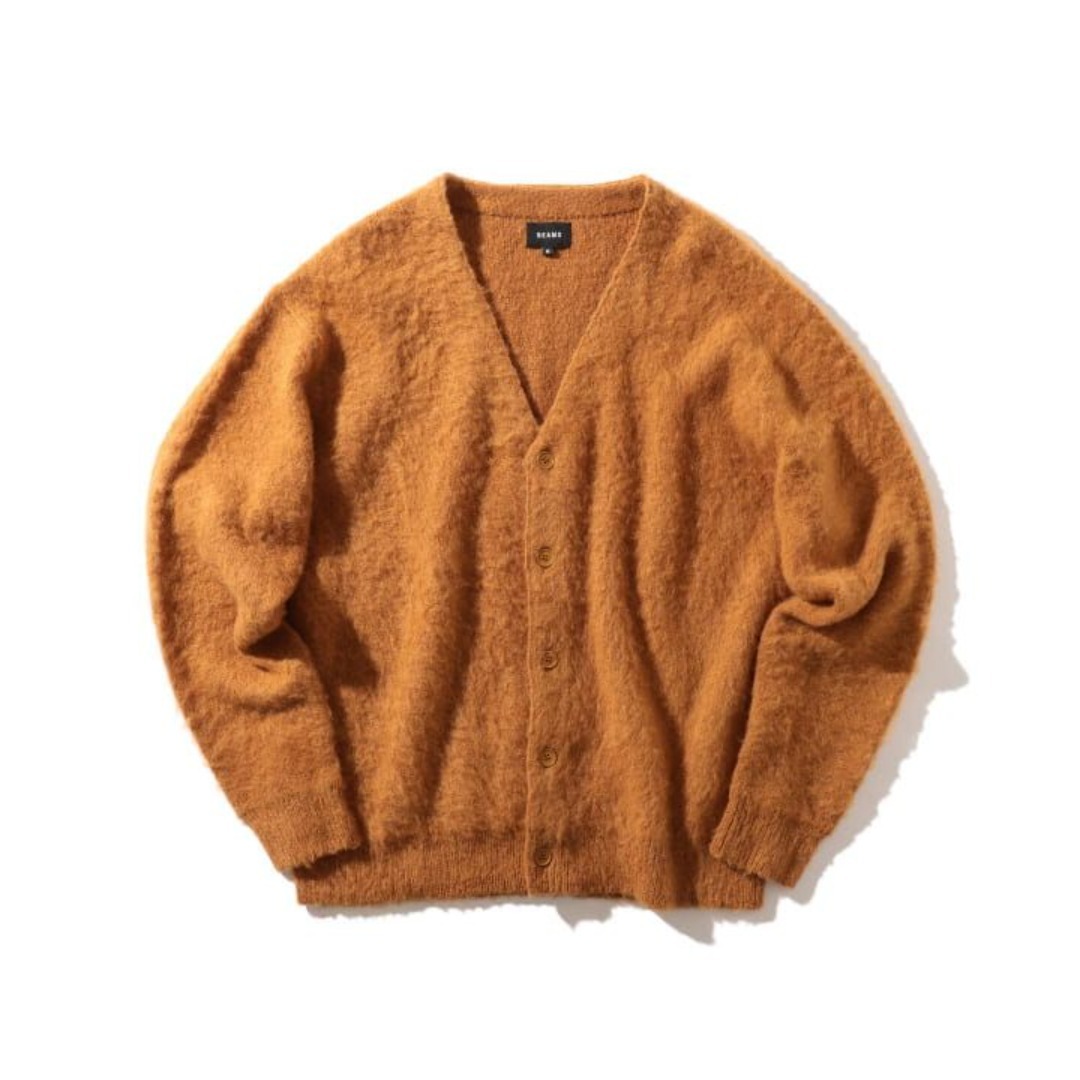 BEAMS ビームス モヘヤ混 ソリッド シャギーカーディガン BEAMS モヘヤ