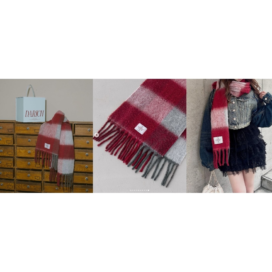 Darich - ダーリッチ darich チェックボリュームマフラー 名古屋6周年