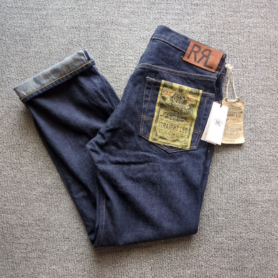 RRL - 新品RRLデニムパンツストレート濃紺USA製赤耳ボタンフライ刺繍