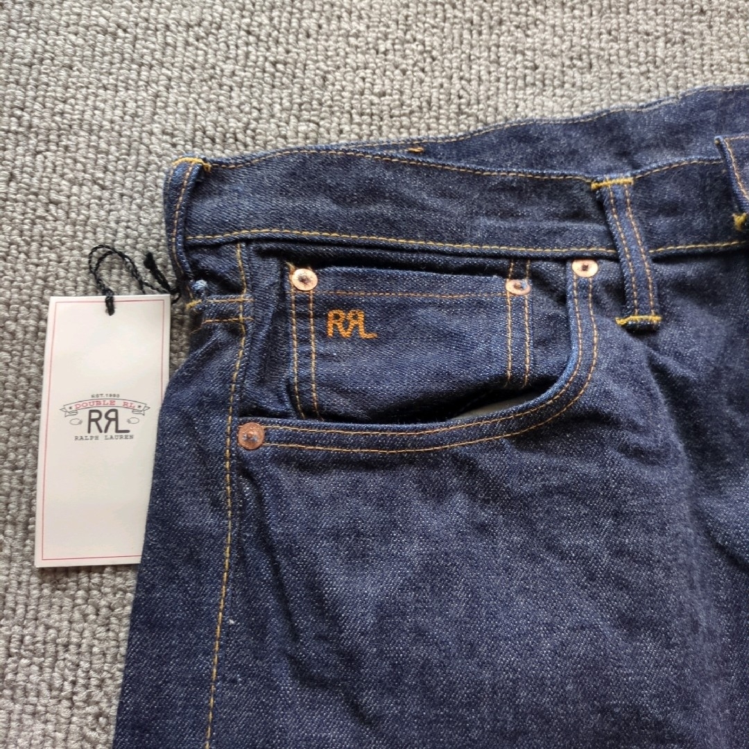 RRL - 新品RRLデニムパンツストレート濃紺USA製赤耳ボタンフライ刺繍