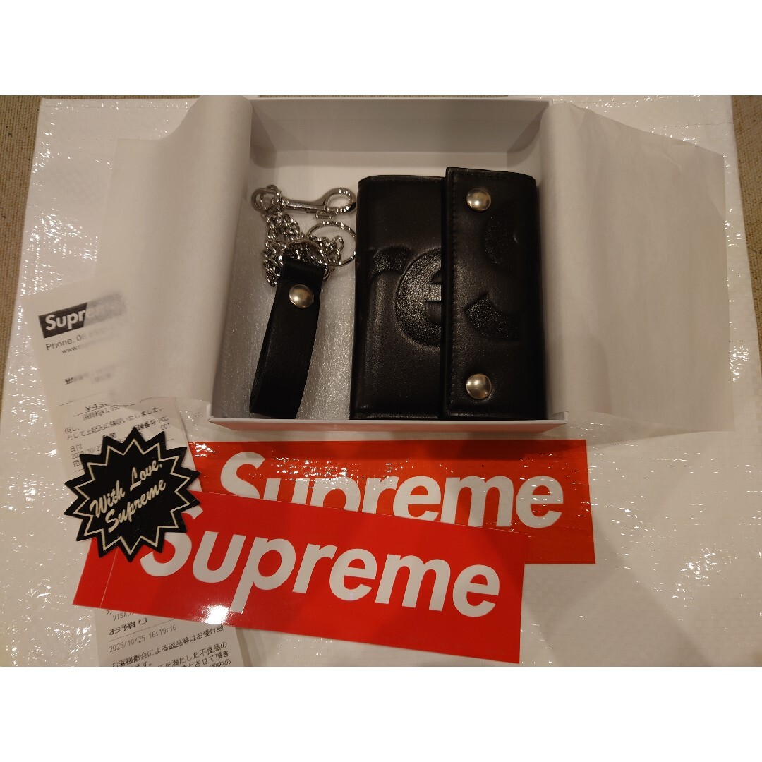 Supreme - 25FW Supreme Leather Chain Wallet blackの通販 by wolk's