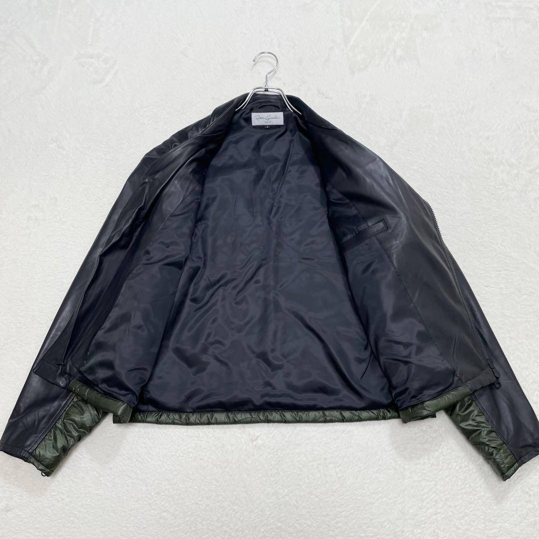 レトログレード ダブルライダースジャケット 異素材切替 キルティング