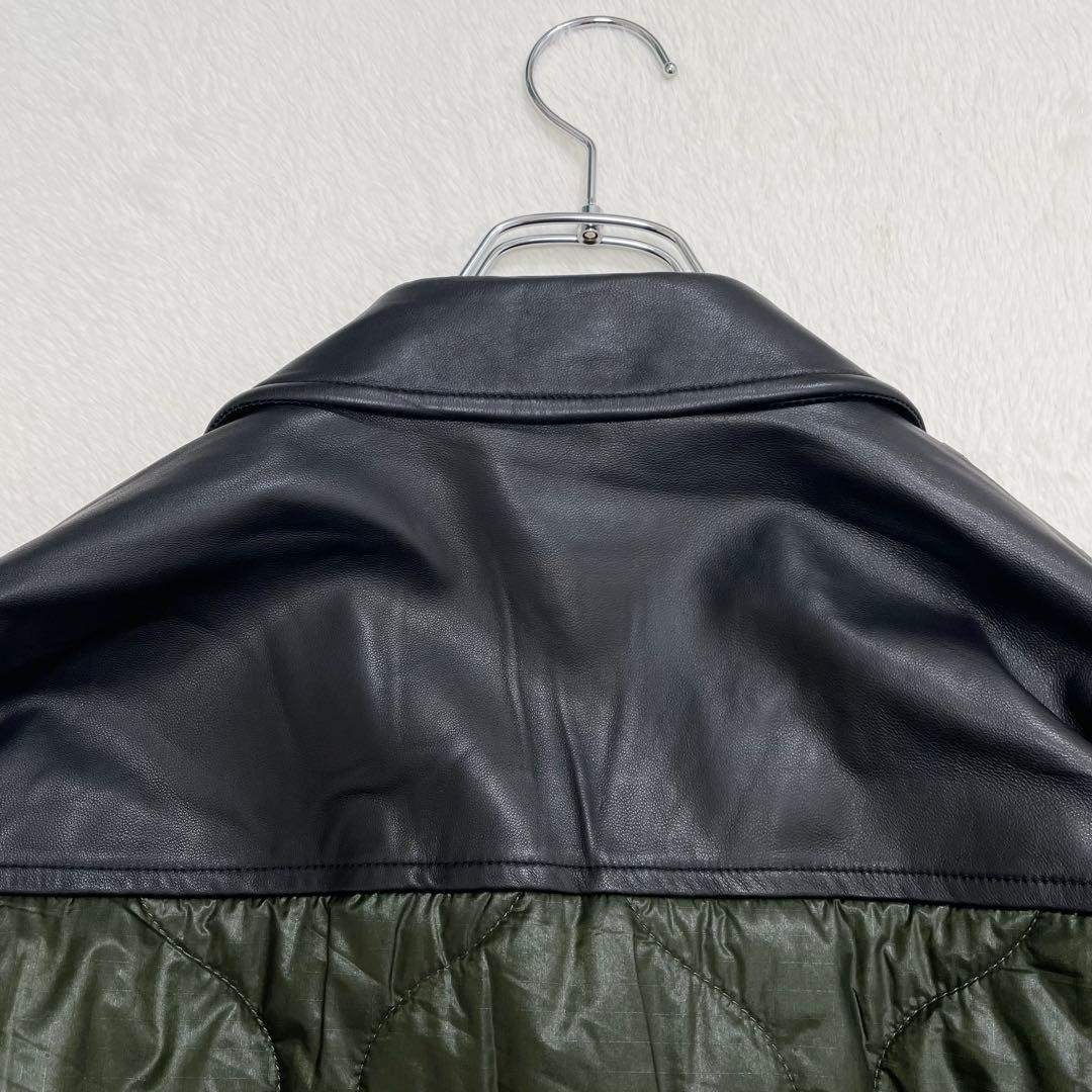 レトログレード ダブルライダースジャケット 異素材切替 キルティング