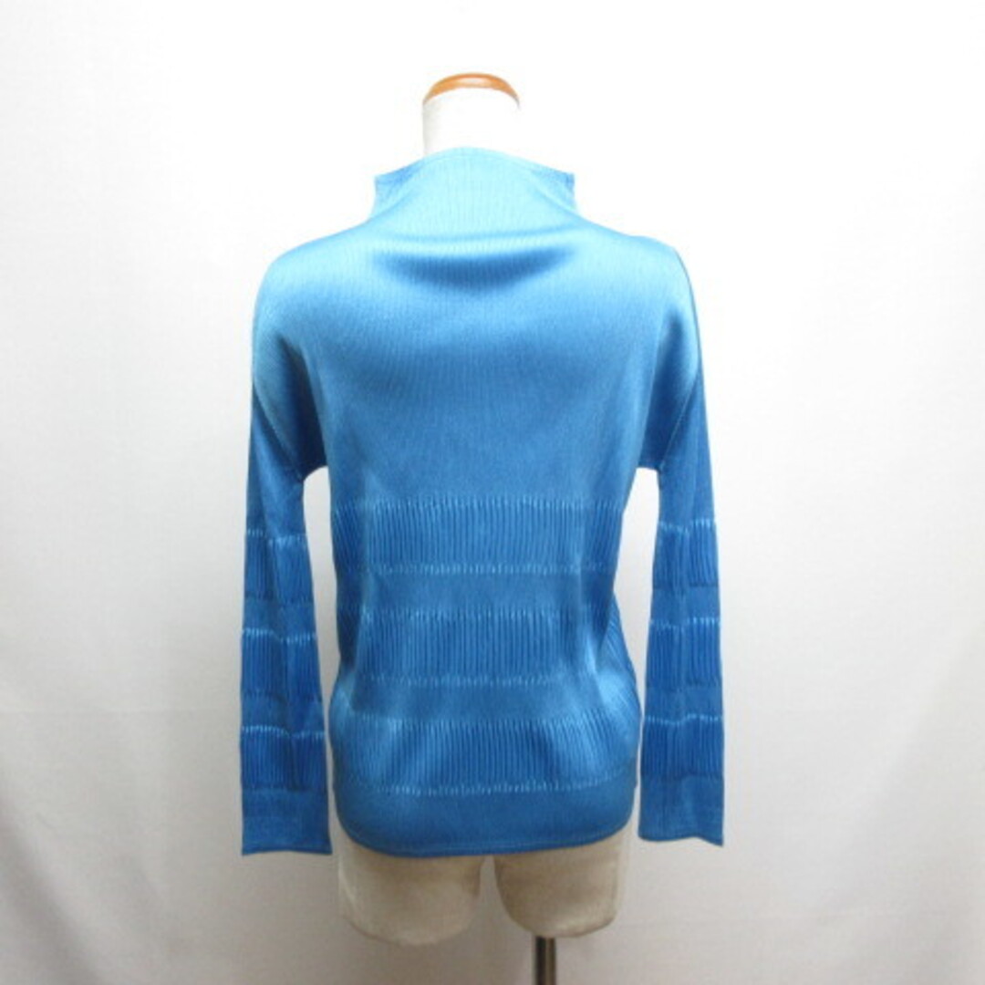 プリーツプリーズ 極美品 ハイネック 長袖 プリーツ カットソー 3