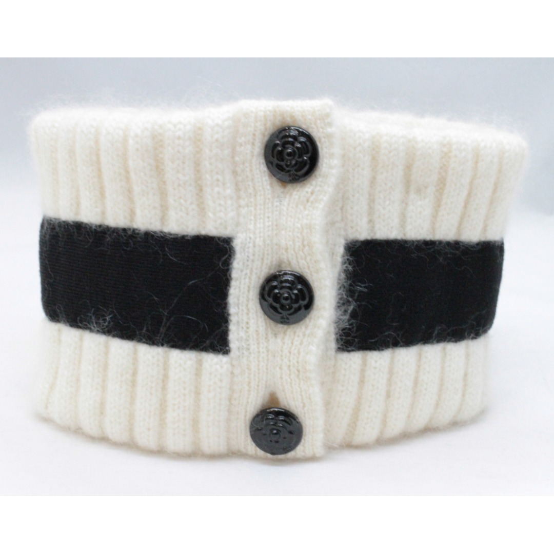 CHANEL - シャネル カメリアリボンネックウォーマー&リストバンド3点