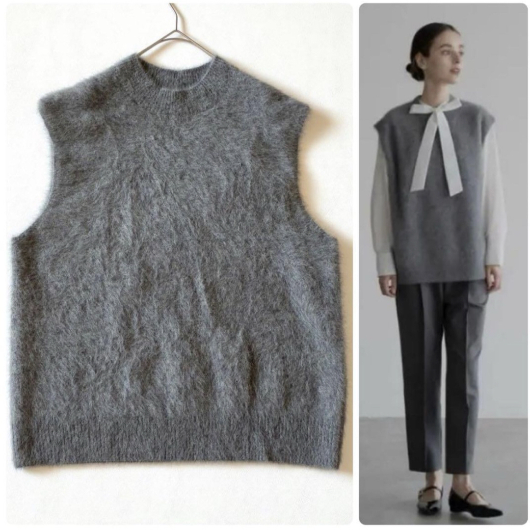 未使用✨OHGA オーガ FOX KNIT VEST カシミヤ グレー Fサイズの通販 by