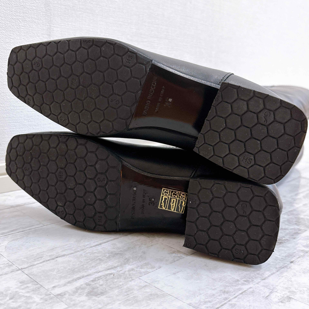 FABIO RUSCONI ロングブーツ レザー 本革 36 23cm ブラック