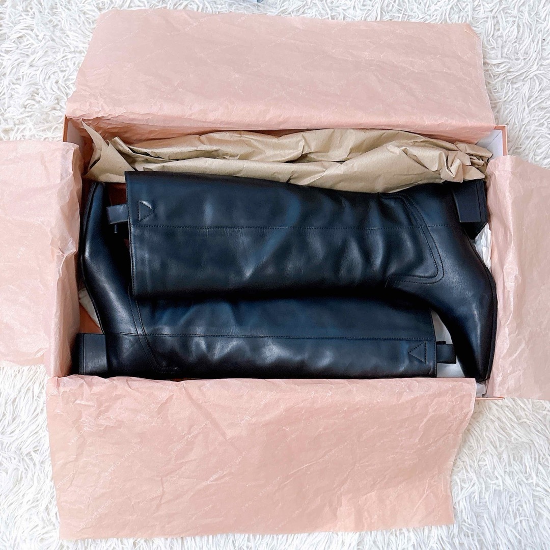 FABIO RUSCONI ロングブーツ レザー 本革 36 23cm ブラック