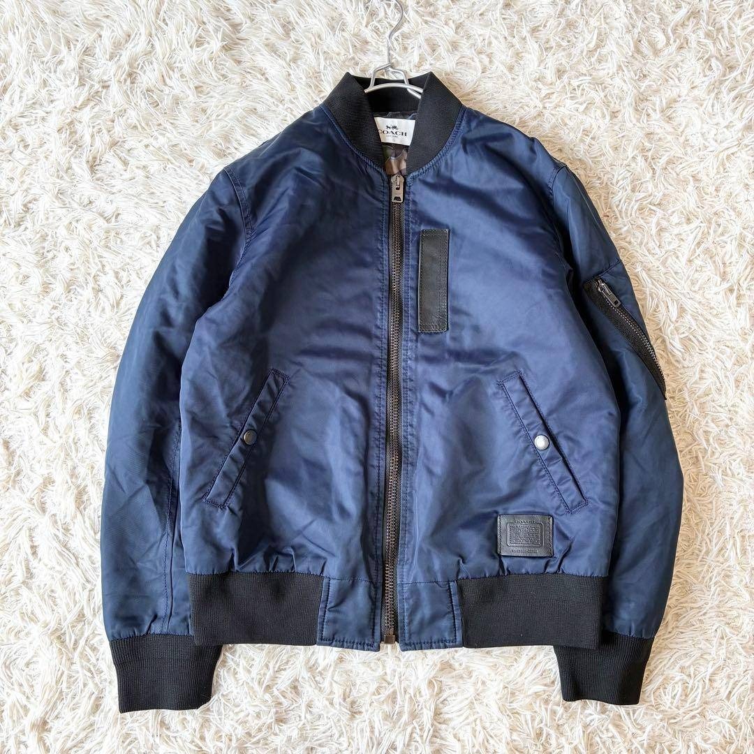 COACH - コーチ MA-1ジャケット ネイビー×カモフラージュ柄 メンズの