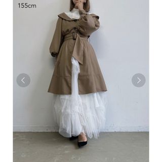 la belle Etude - ラベルエチュード チュールドレストレンチコートの