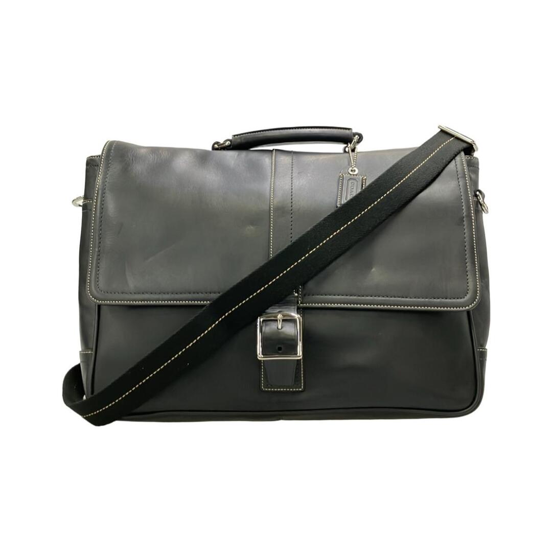 コーチ 2way オールレザー ベケット ブリーフケース ブラック シルバー