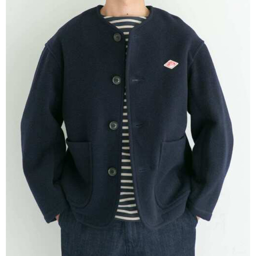 DANTON - DANTON メンズ ウールモッサ ノーカラージャケット Lの通販