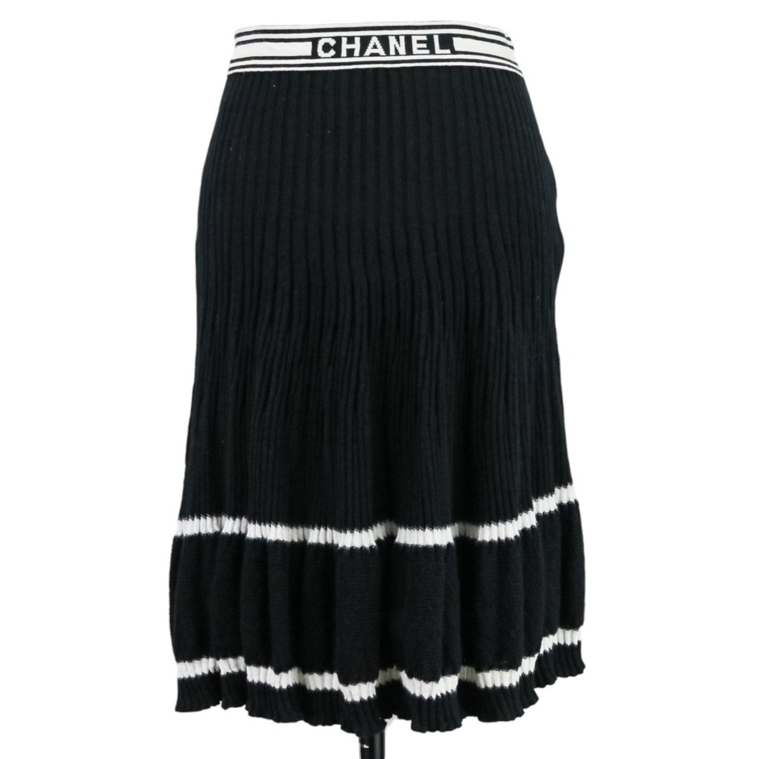CHANEL - 美品 CHANEL シャネル ロゴ ニットスカート P61019 サイズ34