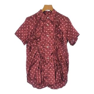 コムデギャルソン ドット柄 長袖シャツ 丸襟 オレンジ COMME des