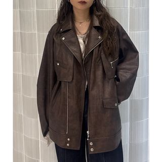 Ameri VINTAGE - AMERI ラウンドショートフェイクレザージャケットの