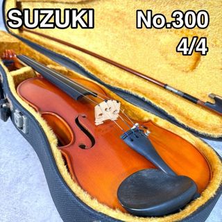 高級 バイオリン 鈴木 No.230 4/4 証明ラベル有、弓ケース付 定価6万の