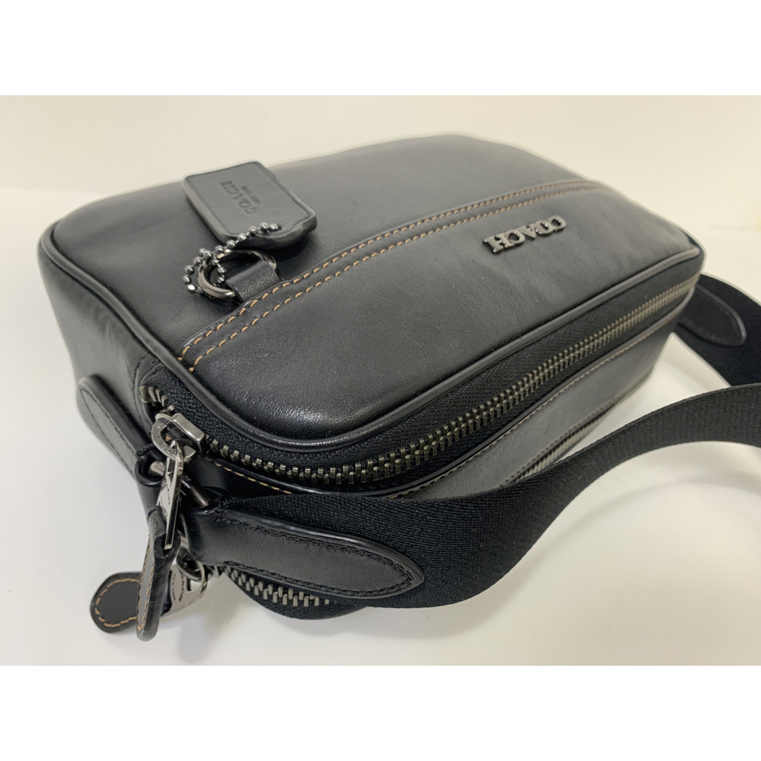 らむ！美品 コーチ ショルダーバッグ レザー 黒 グラハム F78147 COACH