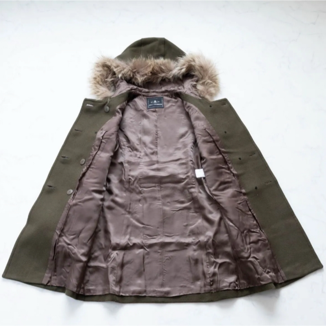 グレースコンチネンタル カシミヤビーバーコート ファー オリーブ