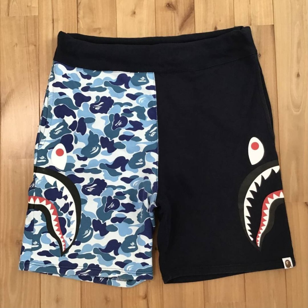 A BATHING APE - BAPE ABC camo side シャーク スウェットハーフパンツ
