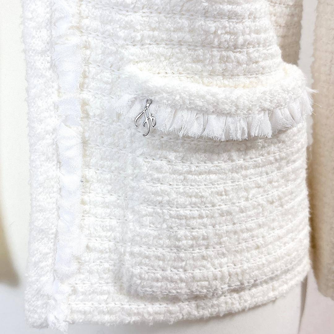 FOXEY - 【美品】 FOXEY ノーカラージャケット 40 オフホワイト