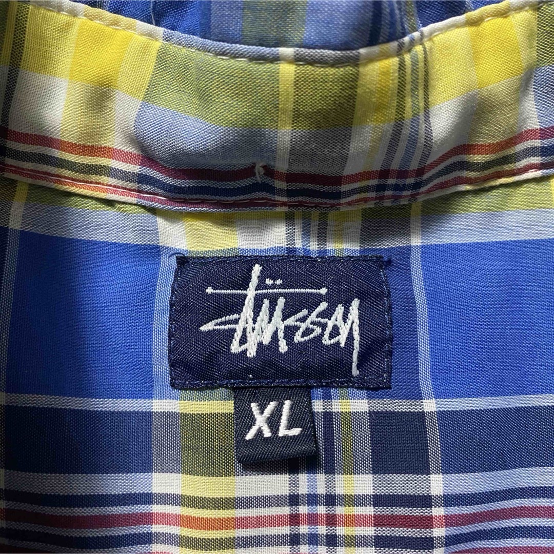 STUSSY - 90's old stussy USA製 SSリンク刺繍ロゴ チェックシャツの