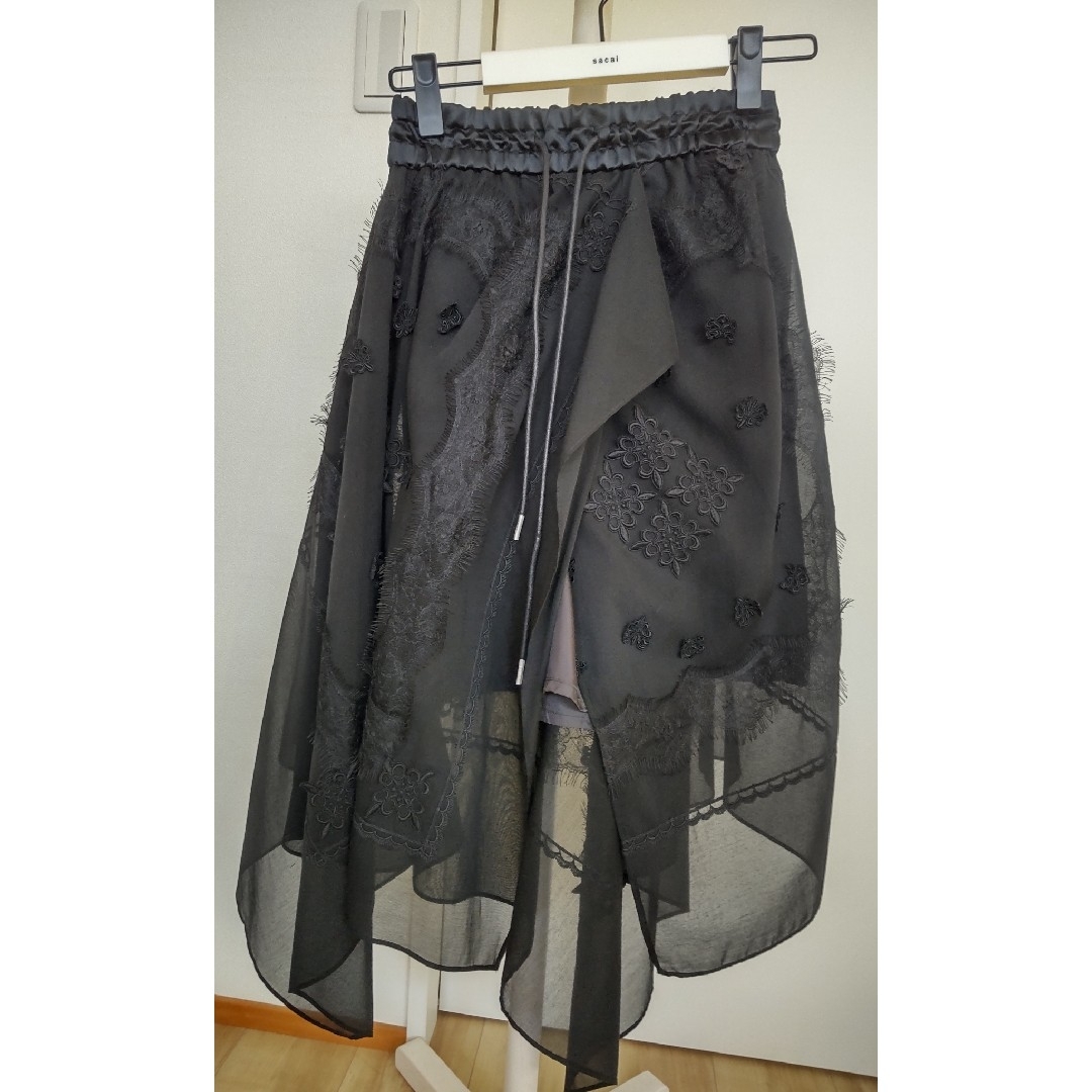 sacai - sacai アシメトリー スカート レースの通販 by さくら｜サカイ