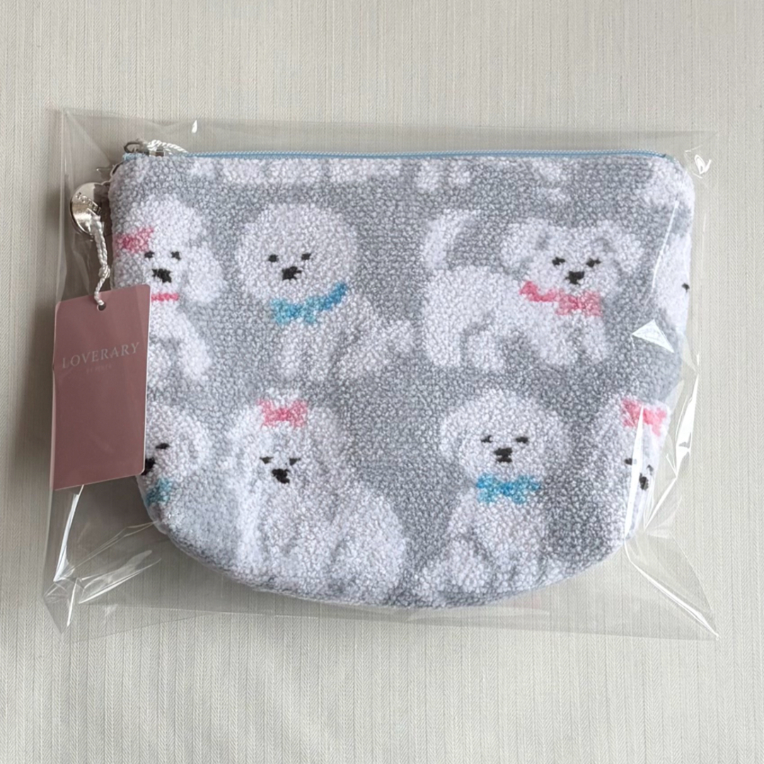 FEILER - ラブラリーバイフェイラー モフモフワンチャン 舟形ポーチ M