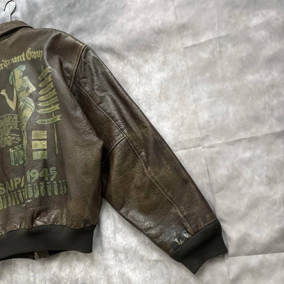 AVIREX - 希少 80s AVIREX A-2 レザージャケット フライトジャケット M