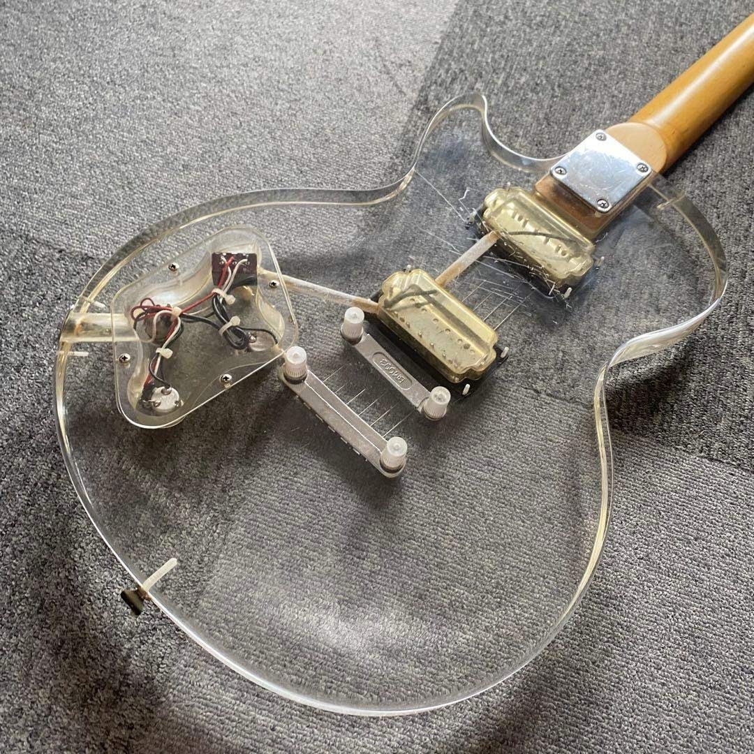 特価ーJUNO アクリルレスポール 透明 エレキギター アクリルギター