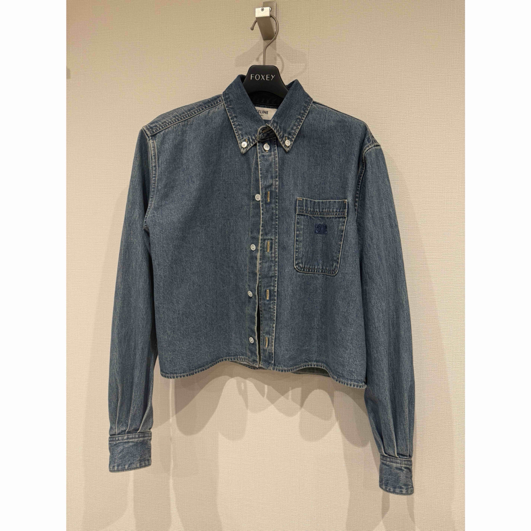 CELINE クロップドデニムシャツ ユニオンオーシャンウォッシュ