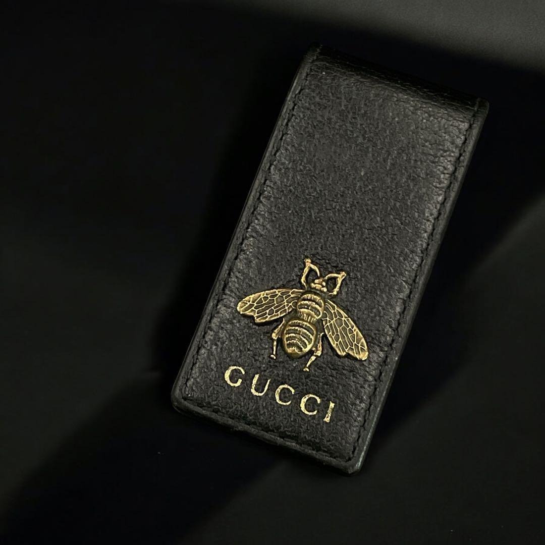 GUCCI - 美品 GUCCI グッチ アニマリエ レザー マネークリップ ビー 蜂