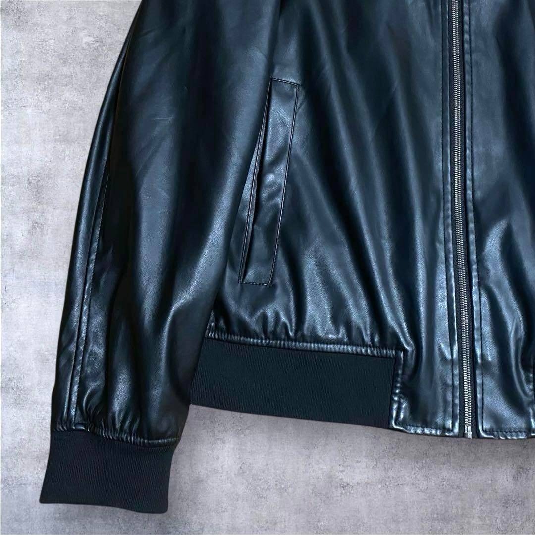 ZARA - 美品 ザラ ZARA フェイクレザー ボンバージャケット メンズ XL