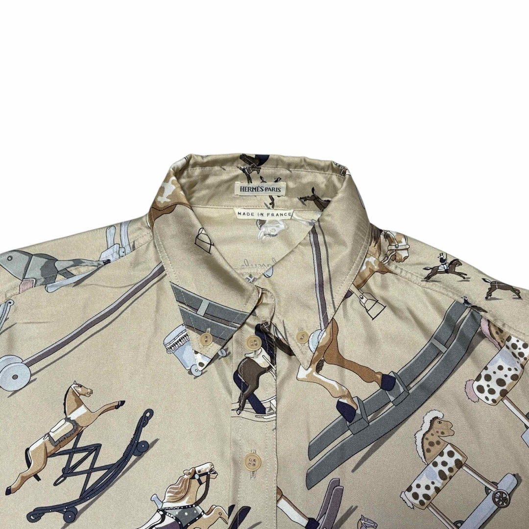 HERMES エルメス マルジェラ期 お馬の話をして ブラウス シャツ 38