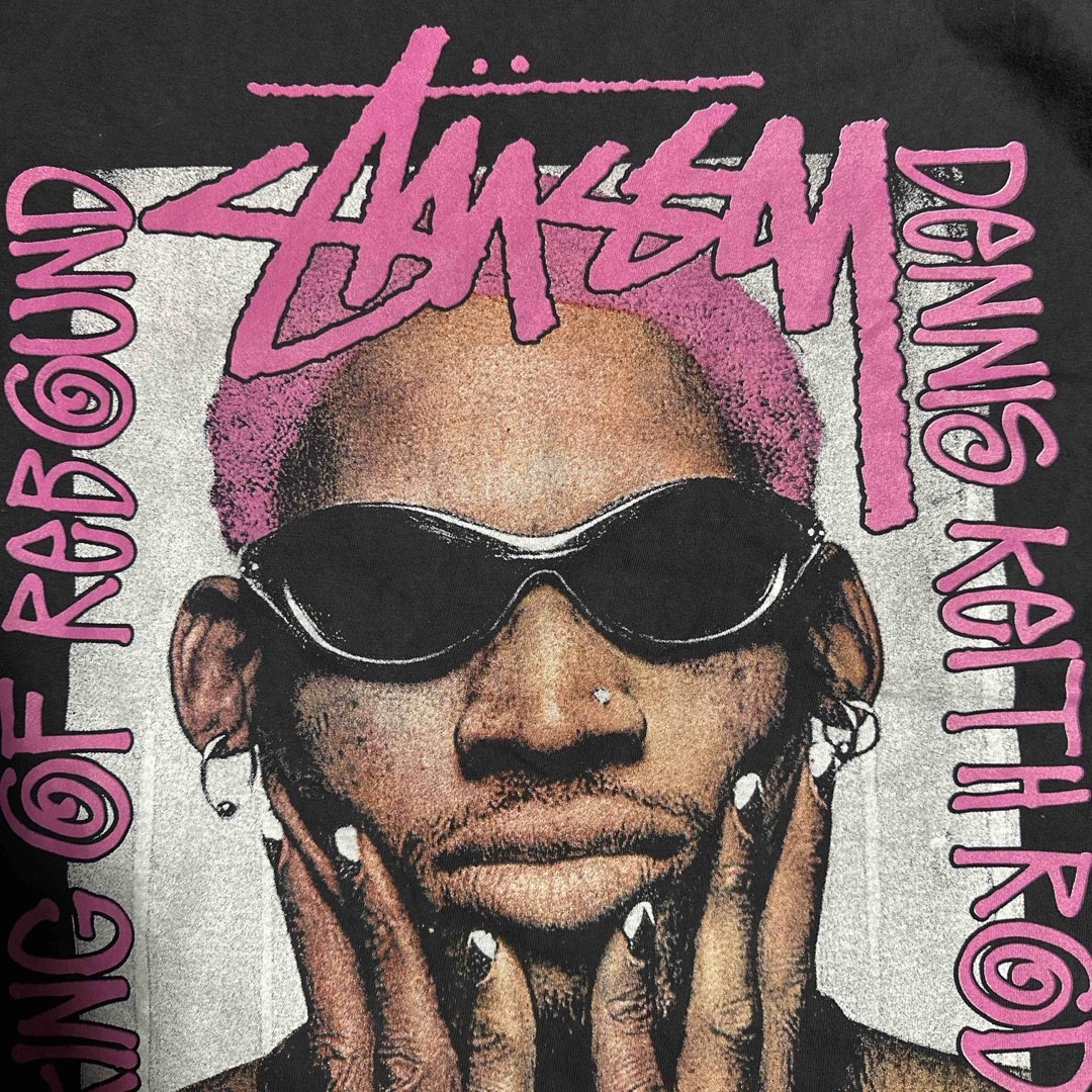 Denis Rodman × Stussy Tシャツ 黒タグL シカゴ ブルズの通販 by 古着