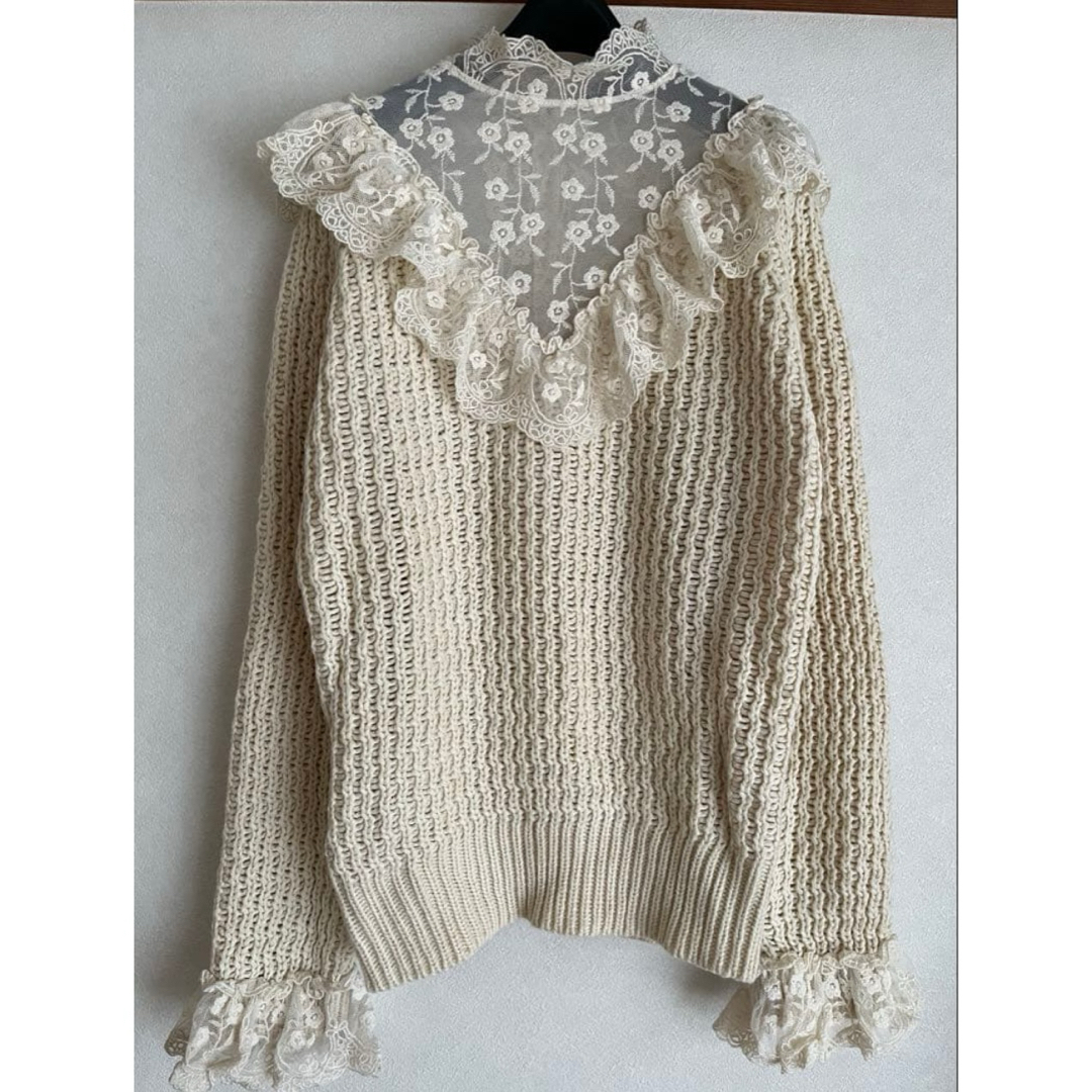 ZARA - 新品ZARA レースコンビニットセーター Mの通販 by ♡ちな♡'s