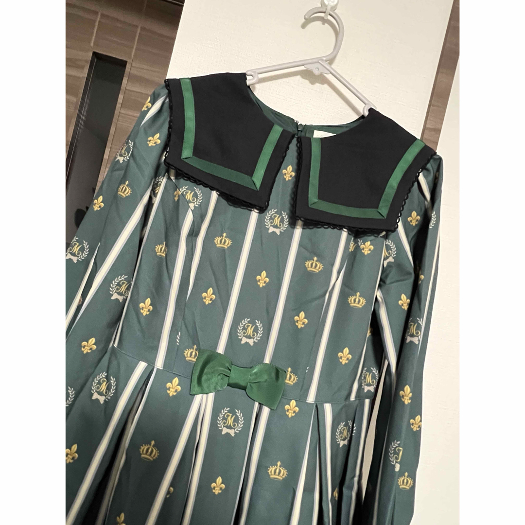 メロディバスケット レジメンタルストライプワンピース グリーン