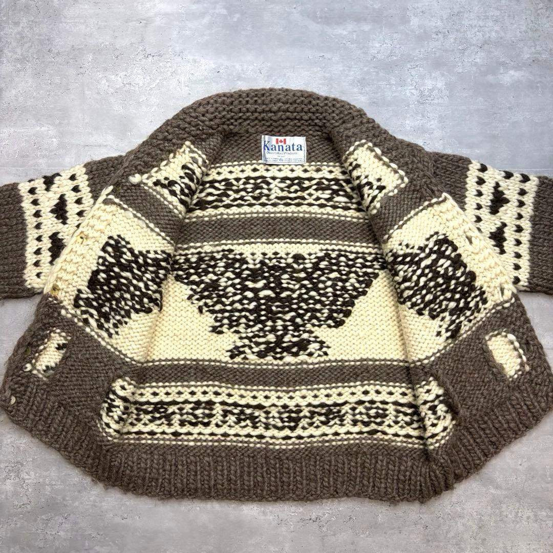 KANATA - カナタ KANATA カウチンニット カナダ製 イーグル ウール