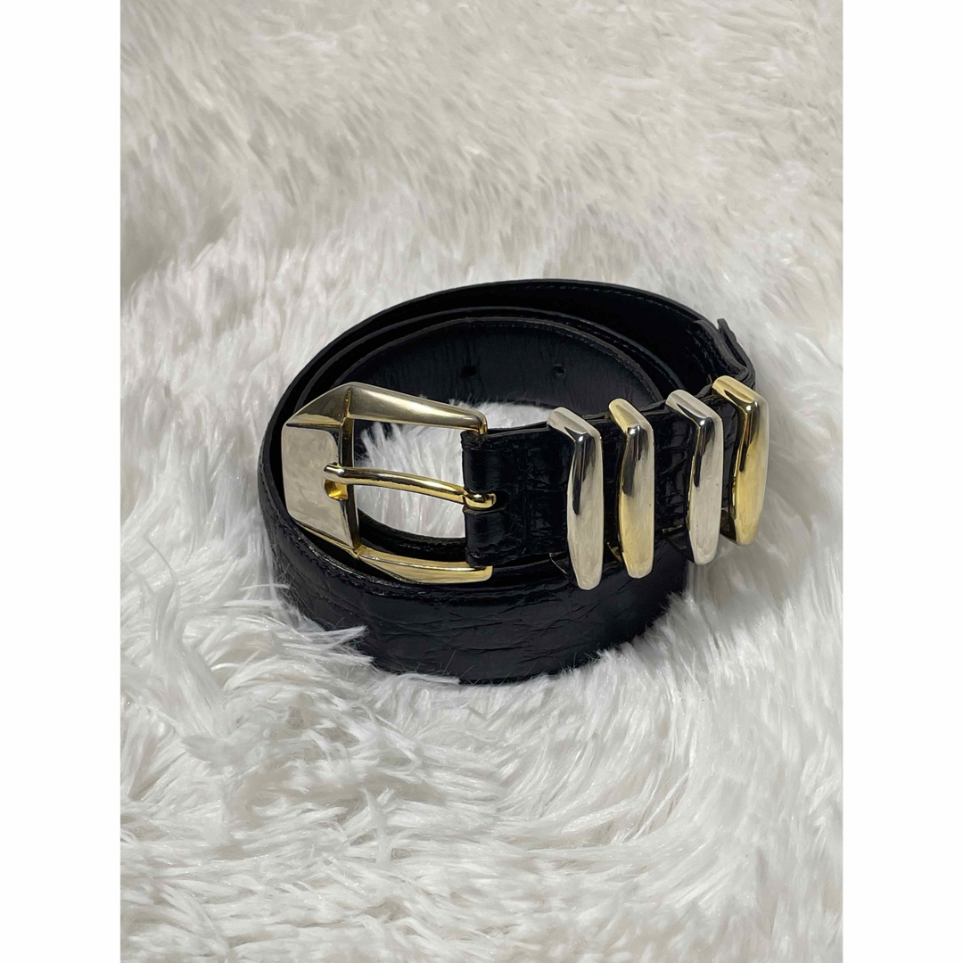 Gianni Versace - 希少 GIANNI VERSACE 本革 メデューサ金具 ベルト 黒