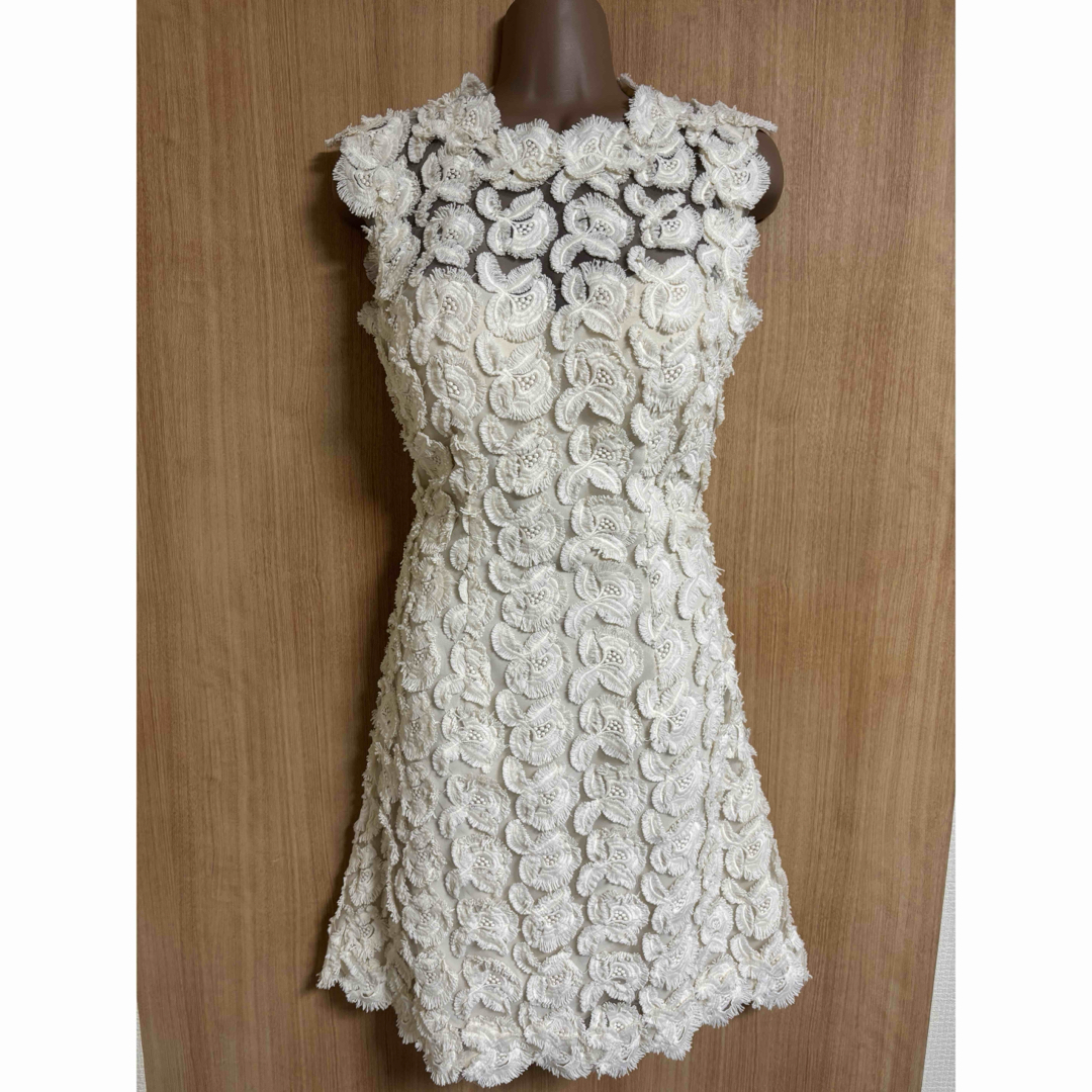 OK2659＊フリンジレース刺繍ハイネックドレスclM