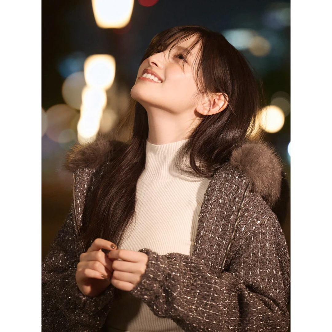 SNIDEL - snidel スナ ファー付きツイードブルゾン の通販 by