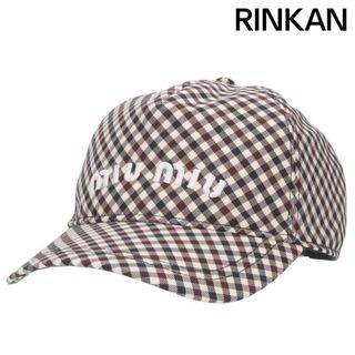 MIU MIU - ミュウミュウ 5HC179 ロゴ刺繍チェック柄キャップ