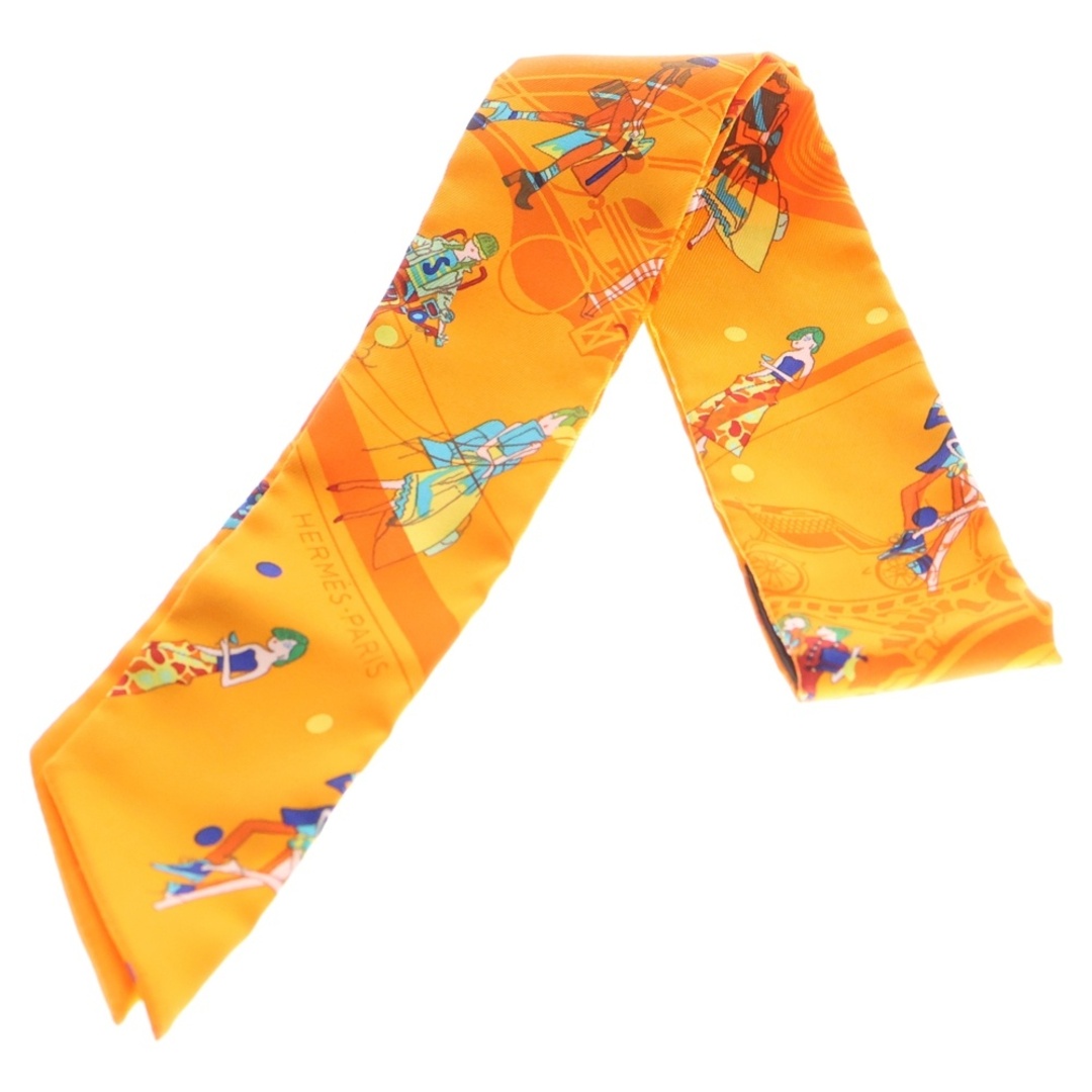 HERMES - HERMES エルメス ツイリー パリジェンヌ オレンジ シルク