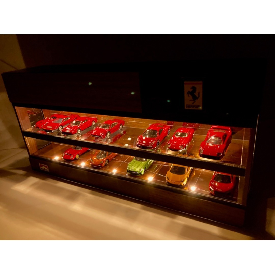 1/64展示20台可能・ウォールナット＆オーク・ディスプレーBOX/ネオジオラマ