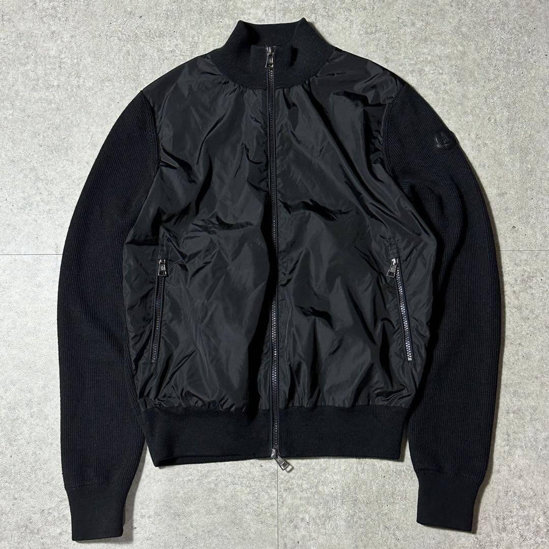 MONCLER - 2017年モデル MONCLER ハイブリッド ニット カーディガン 黒