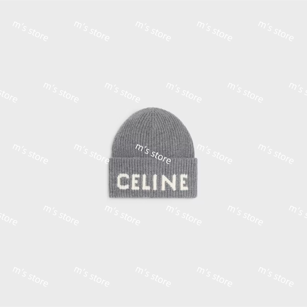 CELINE - 新品 CELINE セリーヌ ニット帽 ビーニー グレーの通販 by