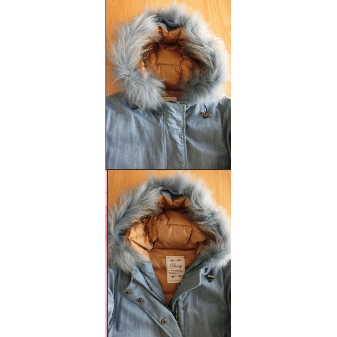 美品！PRIORITY プライオリティー ダウンデニムフードコート 38