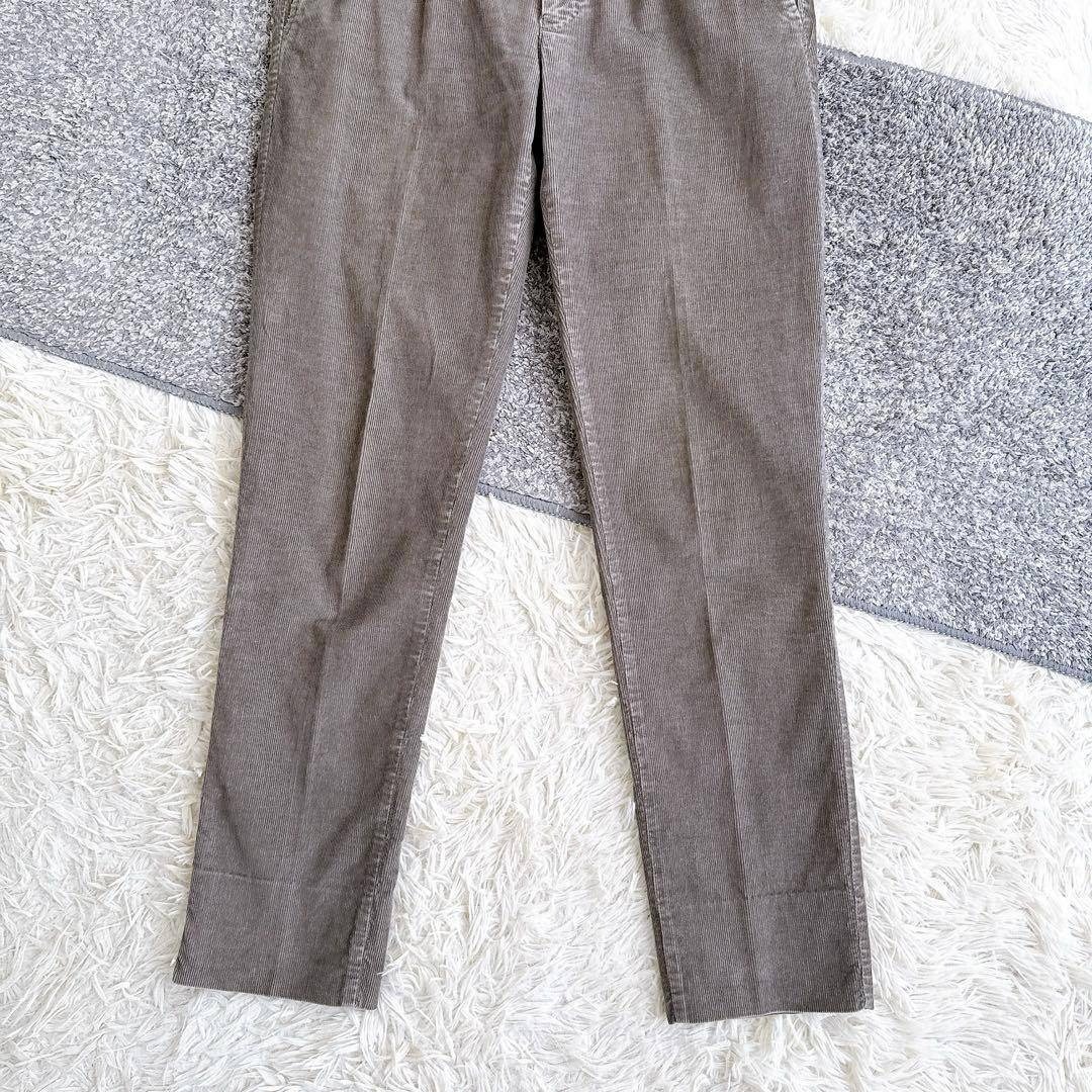 PT01 BEAMS F スリムフィット コーデュロイ スラックス グレージュ