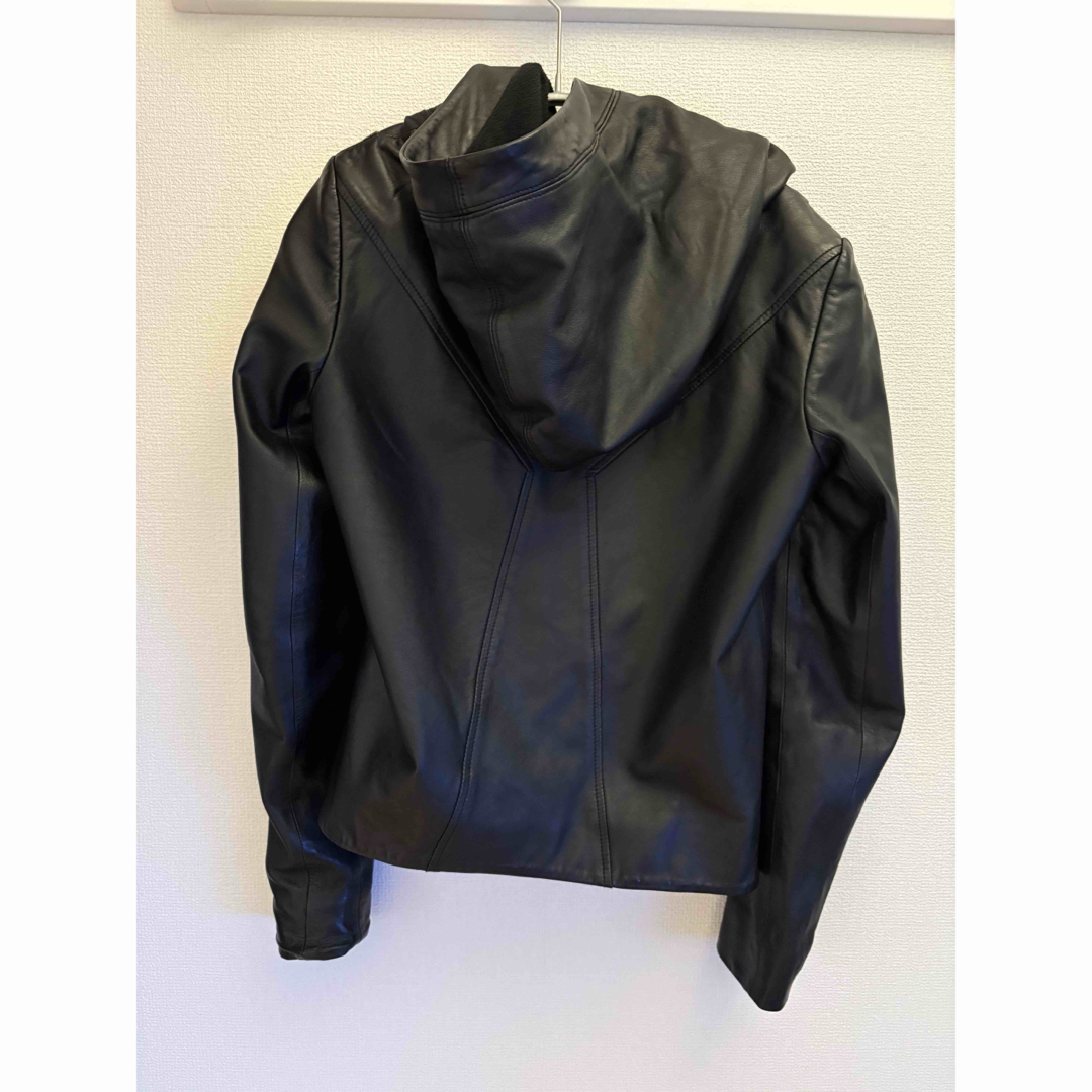 HELMUT LANG - HELMUT LANG フード付きレザージャケット XS ブラックの